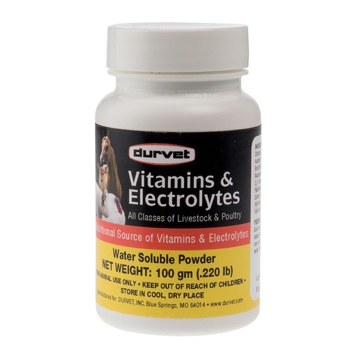 [BRSWIYQBBMDGCFT6] Durvet 698468 Vitamins & Electrolytes for Livestock & Poultry 100G