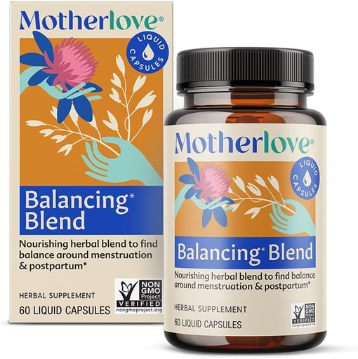 [BRSWGCAPA4MRS3Y2] Motherlove Balancing Blend (60 Liquid caps) Bylinný dodatek pro období & Postpartum Hormonal Health - Non- GMO, Organic Herbs, Vegan, Kosher