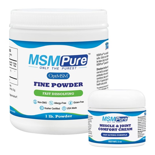 [BRSRMBQCOIJQMYAY] KALA HEALTH MSMPure Fine Powder 1lb and Muscle & Joint Cream 2oz Bundle