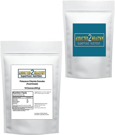 [BRSRMZAOCJ7AOGTB] 1 Pound Potassium Chloride Granules (Food Grade) - by Addicted 2 Healthy, 16.0 Ounce