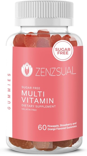 [BRSROBTQAEIQE3TG] ZENZSUAL Multivitamin Gummies – Adult Dietary Supplement with Vitamin C, Biotin, Zinc - Tasty, Sugar-Free, Gelatin-Free Immune Support Gummies for Daily Wellness (60 Flavored Gummies)