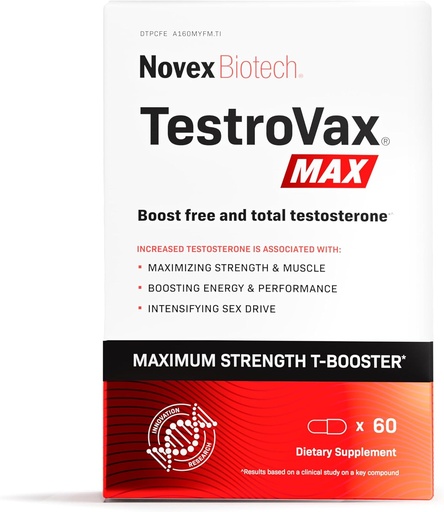 [BRSROEANOAGRQ3DP] Novex Biotech TestroVax MAX – Daily Testosterone Multivitamin - Dietary Supplements for Boosting Testosterone and Increasing Strength, 60 Ct