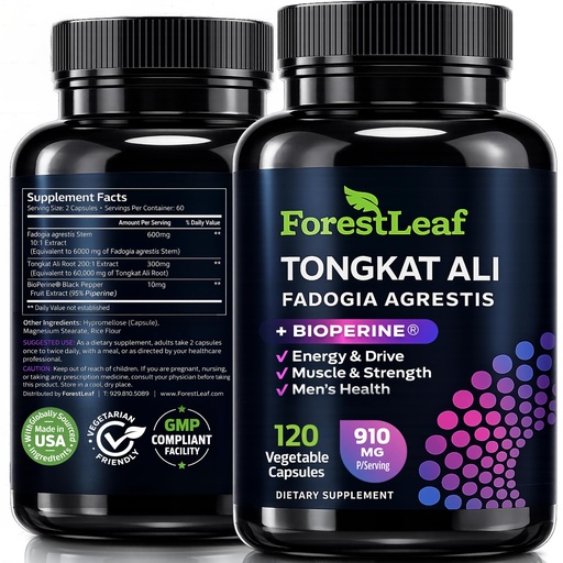 [BRSRAZIFAAIW2GY3] Tongkat Ali and Fadogia Agrestis for Men Supplement w/ BioPerine - Tonkat-Ali Max Strength 200:1 Extract - Long jack Tongkat-ali for Men - Muscle Growth, Performance & Energy - 120 Powder Capsules