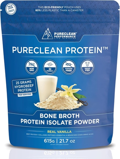 [BRSWYBL6OQAWGFDG] PureClean Protein - 500g Beef + Collagen ISOLATE Powder | Zero Fillers | Rich in EAAs, BCAAs, Glycine & Proline for Muscle, Joints & Gut | Premium Grass-Fed Swedish HydroBEEFTM | Organic Vanilla Flavor TM