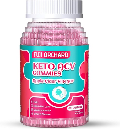 [BRSROATQAEARQH33] Keto ACV Gummies for Weight Loss - Delicious 1500MG Apple Cider Vinegar with Mother, Probiotics, Vitamins B6 & B12, Vegan & Non-GMO - Supports Metabolism & Fat Burn for Women, 60 Vegan