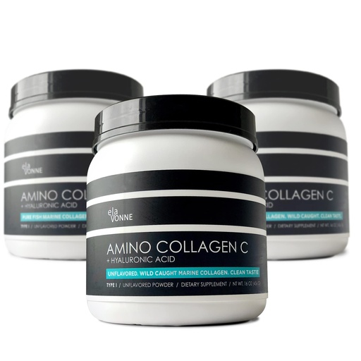 [BRSWIB3QDF7GY2DM] (3-Pack) Amino Collagen C - Collagen Powder (180 Scoops) - Marine Collagen Peptides + Hyaluronic Acid. No Sugar. No Odor. Non GMO. USA. for Hair, Skin, Nails, Joints, & Gut Health.
