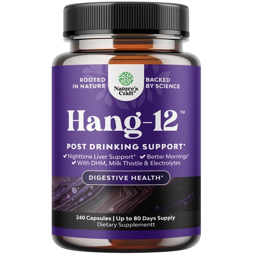 [BRSROGA2OF7WAHTF] Nighttime Liver Detox & Hydration Pills - Pre and Post Drinking Recovery Liver Support Supplement for Better Mornings with DHM Dihydromyricetin Milk Thistle Extract and Electrolytes - 240 Count