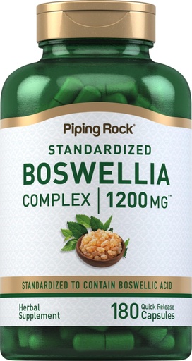 [BRSRMFAKOACQ2FIU] Piping Rock Boswellia Extract Capsules | 180 Count | Herbal Supplement | Standardized Complex | Non-GMO, Gluten Free