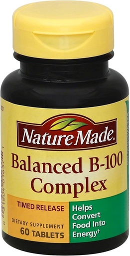 [BRSWKHQNBANGMAY5] Nature Made Balanced Vitamin B-100 Complex Tablets 60 ea (Pack of 5)