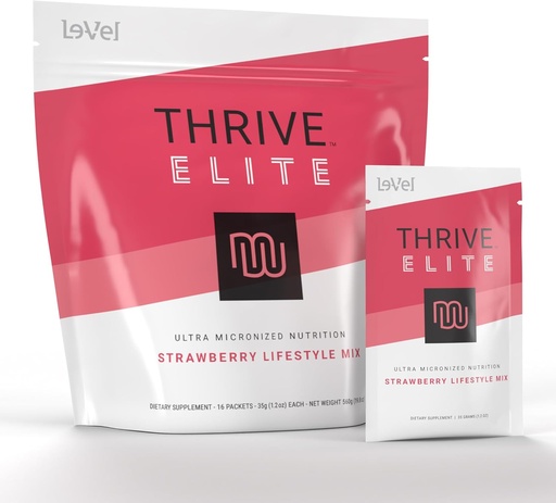 [BRSROHA5OEHQOG3H] Le-Vel Thrive Elite Protein Shake | Gluten-Free, Protein Blend with BCAAs, Probiotics & Enzymes |16 Servings - Single Packets, Strawberry