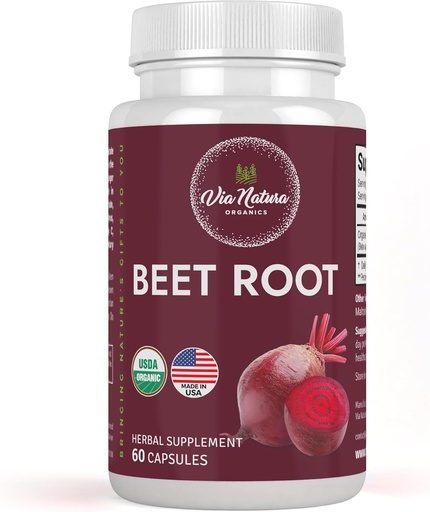 [BRSRO2QPOAHAGYD6] Beetroot Capsules 1000mg 有机草药补充 → Nitrate 天然源 → 60 Capsules
