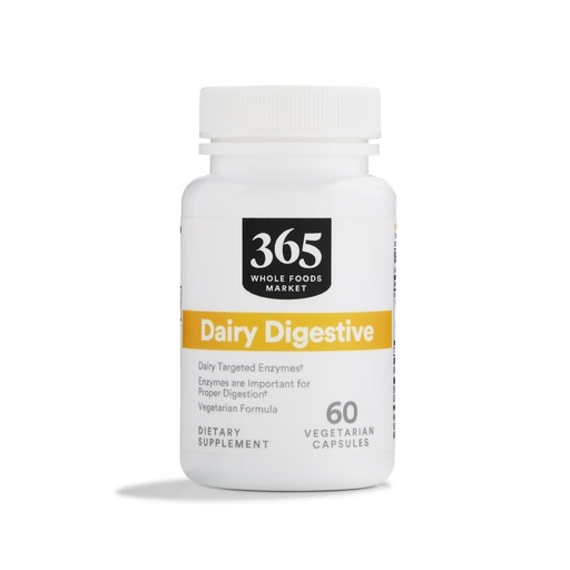 [BRSWGAANPMAQEELK] 365 by Whole Foods Market, Dairy Digestive Enzymes, 60 Count