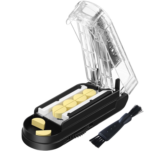 [BRSROCTRDJ6BOD37] Pill Cutter for Multiple Pills at a Time, Pill Cutter Splitter for Small and Tiny Pills, Pill Cutter for Small or Large Pills, Pill Splitter with Hidden Sharp Stainless Steel Blade (Black)