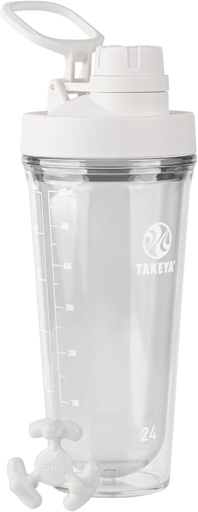 [BRSROAT7BAAWAYDP] Takeya Protein Shaker - BPA-Free Πλαστικό μπουκάλι shakeer με Leak-Proof Spout Lid - Easy Carry Shaker για Γυμναστήριο & Περισσότερα - Πλυντήριο πιάτων-ασφαλής επαναχρησιμοποιήσιμο shaker με Spout Lid - 24 oz, Cloud White