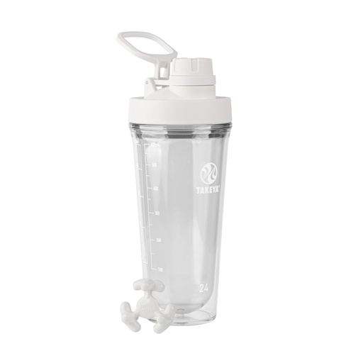 [BRSROAT7BAAWAYDP] Takeya Protein Shaker - BPA-Free Plastic Shaker Bottle with Leak-Proof Spout Lid - Easy Carry Shaker for Gym & More - Dishwasher-Safe Reusable Shaker with Spout Lid - 24 oz, Cloud White