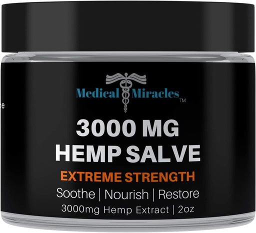 [BRSWGCATDIHG233D] Medical Miracles Hemp 3000 Mg Extreme Strength Hemp Salve : Ideal for HIPS, Joints, Neck, Back, Elbows, Fingers, Hands, and Knees Made in USA