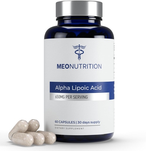 [BRSRAAYFBB6BUGQY] Acido alfa lipoico 650mg – 60 capsule | Non OGM, senza glutine, certificato GMP | Supporta la salute antiossidante e il benessere metabolico | Made in USA