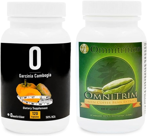 [BRSRAZINOUNWEFLD] Omnitrition Supplements Kit: Green Coffee Bean özü (60 Kapsül) və Garcinia Cambogia (120 Veggie Capsules) | Vitality üçün Antioksid-Rich