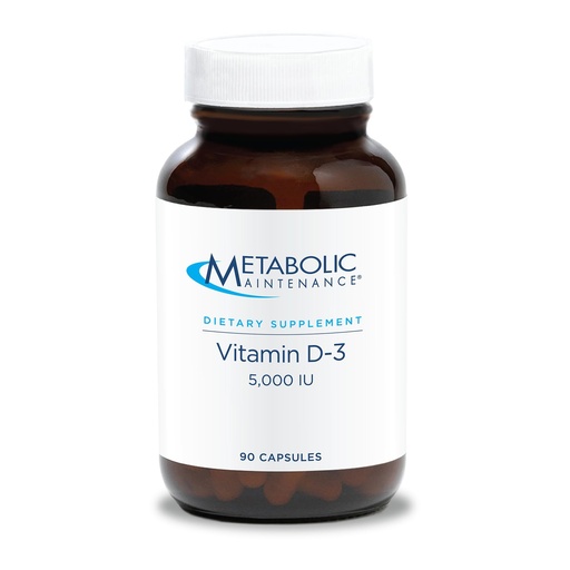 [BRSWIYIDBQDGYC3M] Metabolic Maintenance Vitamin D3 5000 IU - Delivers 125 mcg - Supports Bone Strength, Immune Balance & Mood Wellness - 90 Servings - 90 Capsules