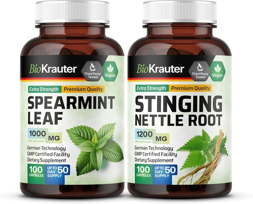[BRSRAGIZAQIWEYAZ] BIO KRAUTER Spearmint 100 Capsules & Stinging Nettle 100 Capsules