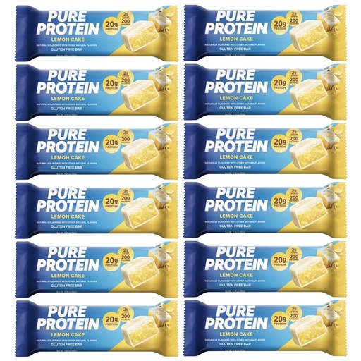[BRSROBQLOQJRMH37] Pure Protein Bars, High Protein, Nutritious Snacks to Support Energy, Low Sugar, 1.75 oz 12 Count Lemon Cake