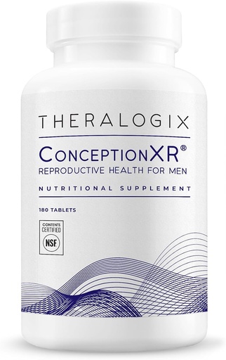 [BRSWKEL5A55R6FLA] Theralogix ConceptionXR Reproductive Health For Men, Men's Preconception Vitamins for Fertility Support, Male Fertility Supplements for Sperm Health, NSF Certified - 180 Tabs (90-Day Supply), Unflavor