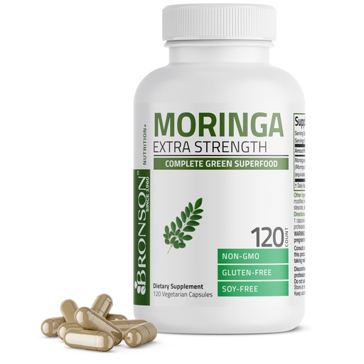 [BRSWGZAFO4NAKE36] Bronson Moringa Extra Strength Capsules Moringa Oleifera Powder, 120 Count
