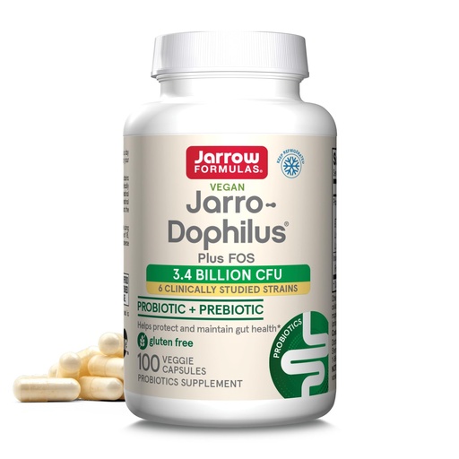 [BRSWIY32BQMBGGA5] Jarrow Formulas Jarro-Dophilus + FOS - 3.4 Billion CFU Per Serving - Prebiotic & Probiotics Supplement for Immune & Intestine Support - Up to 100 Servings (Veggie Caps)