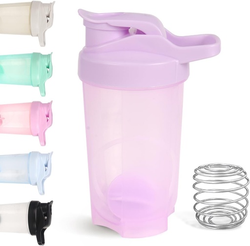 [BRSRAED5CQNGA3T5] D.Y.A 16oz Shaker Bottle，Leak Proof Sports Shaker Cups for Protein Shakes，Shaker Bottle for Pre Workout and Travel To Go，BPA Free & Easy Clean Protein Shaker Bottle,Purple