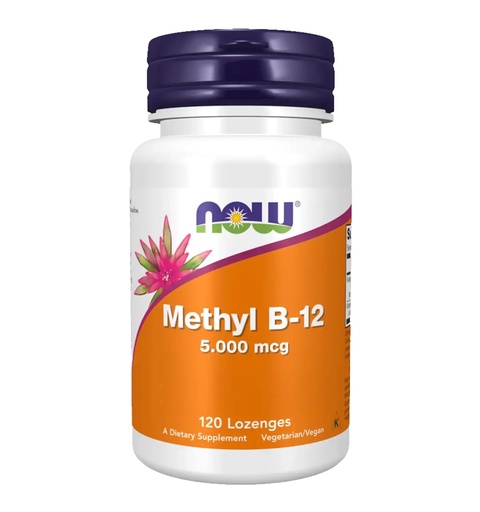 [BRSWIEDZDIEA4HA3] NOW Foods Methyl B12 - Methylcobalamin Plus Folic Acid - 5,000 MCG (120 Lozenges)
