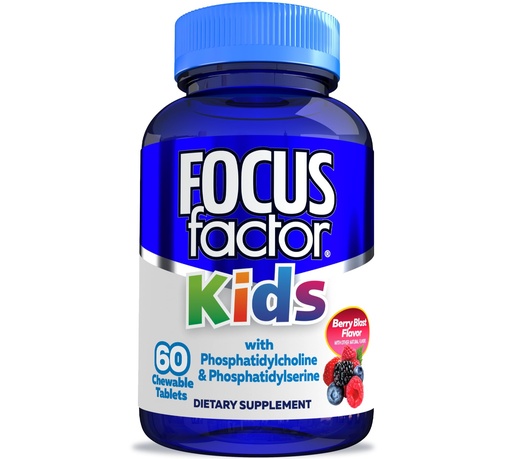 [BRSWIYACOUEGGGTE] Focus Factor Kids Complete Daily Chewable Vitamins: Multivitamin & Neuro Nutrient (Brain Function) w/Vitamin B12, C, D3-60 Count