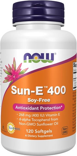[BRSWIEYGBAFBSFL4] NOW Foods Supplements, Sun-E™ 400 IU with d-alpha Tocopherol from Non-GMO Sunflower Oil, 120 Softgels