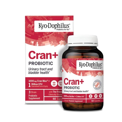 [BRSWIYQ7BNYQA2I5] Kyolic Kyo-Dophilus Cran+ Probiotic, 60 Capsules | Urinary Tract, Digestive and Bladder Health Support*, 1 Billion CFU + Cranberry Extract, Gluten-Free, Dairy-Free and Non-GMO