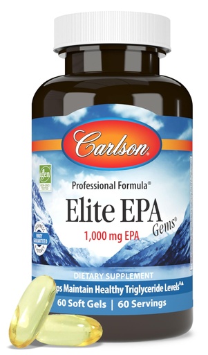 [BRSWECQ2B56QMEI4] Carlson - Elite EPA Gems, 1000 mg EPA Fish Oil, Wild-Caught, Norwegian Fish Oil Supplement, Sustainably Sourced, Helps Maintain Healthy Triglyceride Levels, 60 Softgels