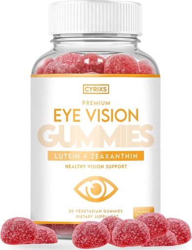 [BRSROAL2OR4AECTD] Generic Cyrixs Health Eye Vision Gummies - Lutein & Zeaxanthin Eye Health Supplement for Adults - Delicious Mango Flavored Eye Vitamins - Eye Comfort and Blue Light Defense for Crystal-Clear Vision