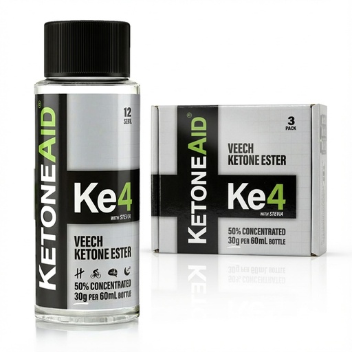 [BRSWGAQ2CN5A4E36] KetoneAid Ke4 Ketone Ester Concentrate | Not a Ketone Salt, No Sugar, No Caffeine | Exogenous D-BHB Ester | 12 Serving Per Bottle (3 Count)