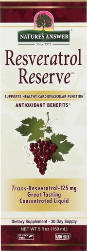[BRSWIYIBOUJWI3LG] Nature's Answer Alcohol-Free Resveratrol Reserve, 5-Fluid Ounces | Packed with Antioxidants | Promotes Overall Health | Immune System Support | Single Count