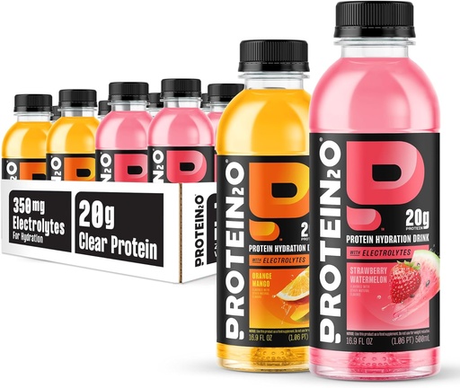 [BRSW2ZD7AUHGYFDP] Proteïne2o Hydration Drink - 2-in-1 Liquid Clear Whey Protein Isolaat en Elektrolyt Drink - 20g Proteïne, Vitaminen B5, B6 - Post-workout Herstel - 16,9 Fl Oz - 12 Count Variety Pack