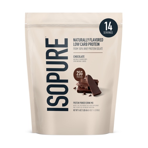 [BRSWGAQBBMBAE33V] Isopure Low Carb 100% Pure Whey Isolate Protein Powder, Lactose Free, Gluten Free, With Vitamins, Dark Chocolate, 25g Protein Per Serving, 1 Lb, 14 Servings (Packaging May Vary)