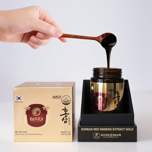 [BRSRMCQYOAARMHTB] SAMSIDAE Korean Red Ginseng Extract Gold 240g 6 Years (13mg/g), 100% Korean Red Ginseng Extract - Boost Immunity and Promote Enhance Immunity, Mental Performance, Stamina, Energy Health