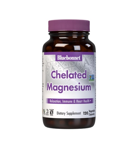 [BRSWICA6CIDGIFLO] Bluebonnet Nutrition Albion Chelated Magnesium Vegetable Capsule, 200 mg, Stress Relief, Vegan, Non GMO, Gluten Free, Soy Free, Milk Free, Kosher, 120 Vegetable Capsule, 2 Month Supply