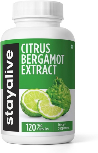 [BRSROCQ5AQBRYCTB] STAY ALIVE Citrus Bergamot Capsules 1000mg, 30:1 Super Extract with 50% Polyphenolic Flavanones, 120 Pills, Citrus Bioflavonoids Natural Heart Health Supplements for Women & Men | Non-GMO, Gluten-Free