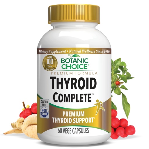 [BRSWYYI7OR6B6HI7] Botanic Choice Thyroid Complete –Support Now with Ashwagandha, Schisandra Chinensis, Iodine -for Thyroid Energy, Hair, Nail Health, Heart Health Support, Hormone Support (60 Vege Caps)