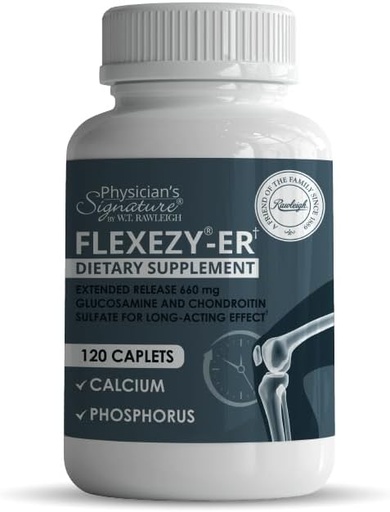 [BRSWGYI7CMMQG2TK] Rawleigh Flexezy-ER: 120 Caplets | 24/7 Joint Support Formula | Glucosamine & Chondroitin Sulfate Blend | Calcium & Phosphorous | 24-Hour Extended Release | Joint Health Supplement for Men & Women