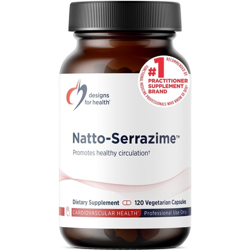 [BRSWIYLQBYJQMADY] Designs for Health Nattokinase with Serrapeptidase - Natto-Serrazime + Proteolytic Enzymes - Designed to Support a Healthy Circulatory System + Immune Health - Non-GMO Supplement (120 Capsules)
