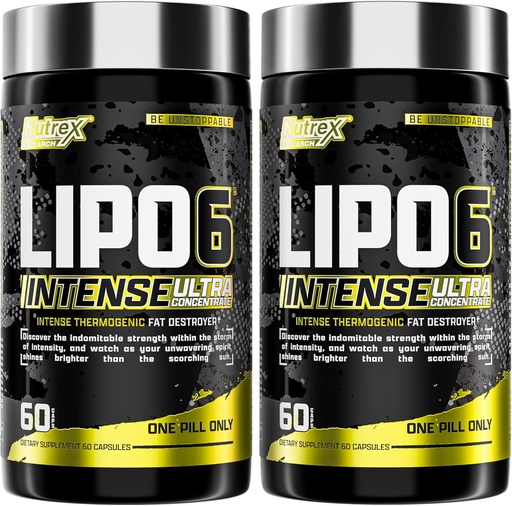 [BRSRMAL4OQNGYDY7] Nutrex Research Lipo6 Black Intense Ultra Concentrate Thermogenic Belly Fat Burner for Men and Women | Diet Weight Loss Supplement and Appetite Suppressant | Pack of 2