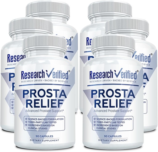 [BRSWKZIEPMBBAE3M] Research Verified Prosta Relief - Saw Palmetto and Bioperine - Prostate Health, Bladder & Urinary Health, Drive and Performance - Pure Natural, 90 Capsules (Pack of 6)