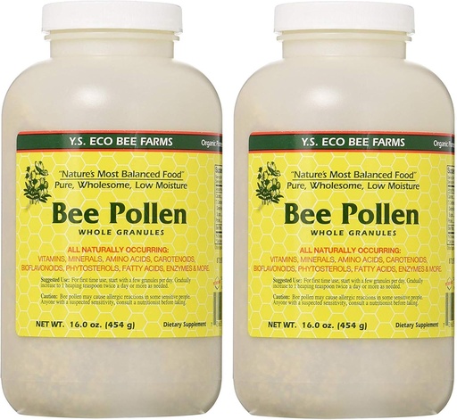 [BRSWKYAEPJ6Q4FDY] Bee Pollen - Low Moisture Whole Granulars YS Eco Bee Farms 16 oz Granular (2 Pack)