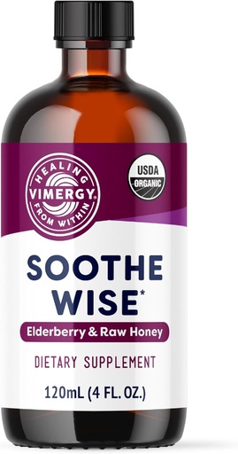 [BRSRAEL3CFYBECQV] Vimergy Soothe Wise * - Fast- Absorbing Immune Support with Elderberry Sydraph and Raw, Organic Honey - Coats and soothes Respiratory sumes - USDA Certified Organic, Vegan, Paleo- Friendly, Gluten- Free.