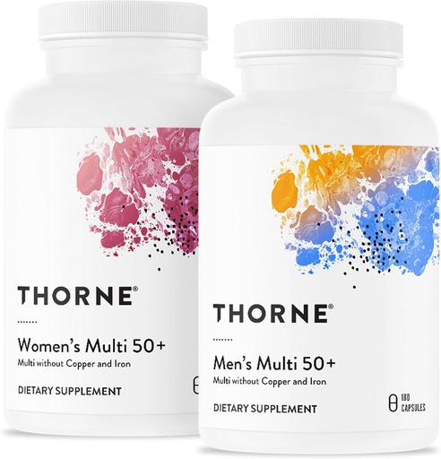 [BRSROBIBCAJW2CDZ] THORNE - Active Aging Multivitamin Bundle - Tailored Nutrition for Men & Women 50+ - 30 Servings